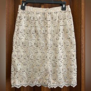 Caché Ivory Beaded Skirt